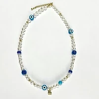 LUV AJ Los Angeles Dodgers Pearl Bead Logo Necklace