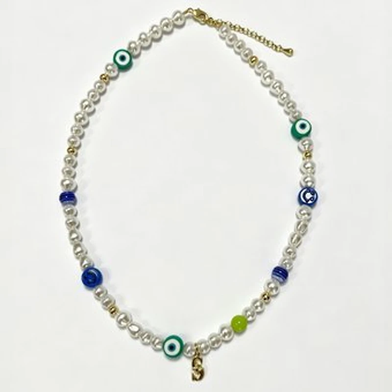 LUV AJ Seattle Mariners Pearl Bead Logo Necklace