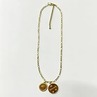 LUV AJ Toronto Blue Jays Double Coin Logo Necklace