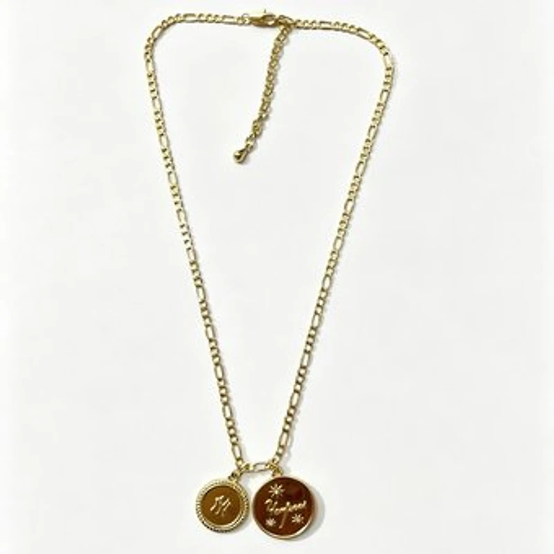 LUV AJ New York Yankees Double Coin Logo Necklace