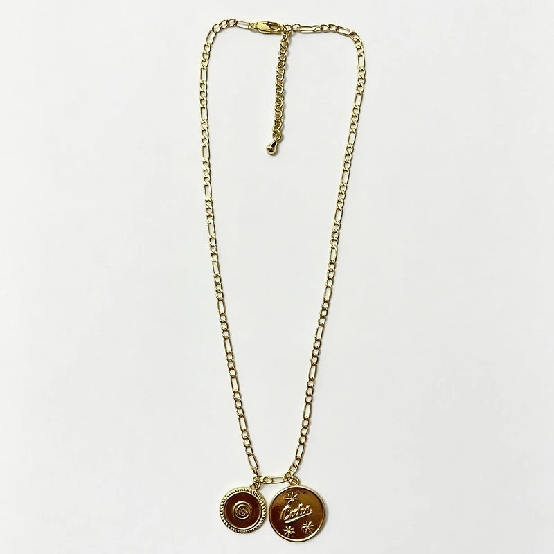 LUV AJ Chicago Cubs Double Coin Logo Necklace