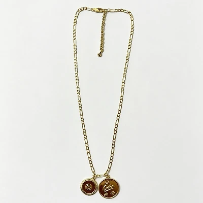 LUV AJ Chicago Cubs Double Coin Logo Necklace