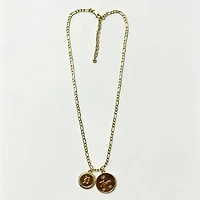 LUV AJ Detroit Tigers Double Coin Logo Necklace