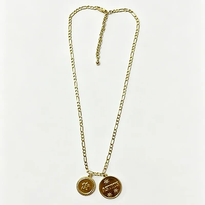 LUV AJ Houston Astros Double Coin Logo Necklace