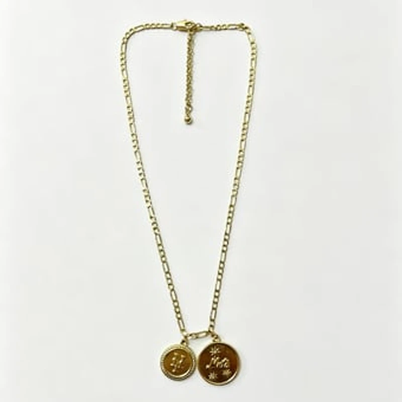 LUV AJ New York Mets Double Coin Logo Necklace