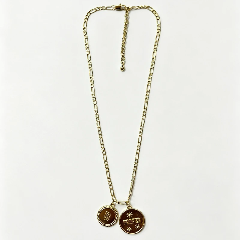 LUV AJ San Diego Padres Double Coin Logo Necklace