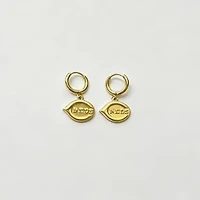 LUV AJ Cincinnati Reds Logo Charm Huggie Earrings