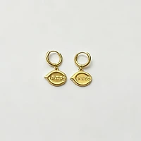 LUV AJ Cincinnati Reds Logo Charm Huggie Earrings