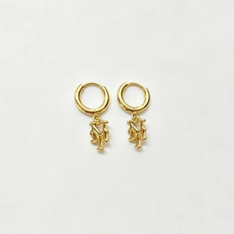 LUV AJ New York Mets Logo Charm Huggie Earrings