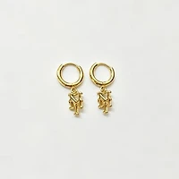 LUV AJ New York Mets Logo Charm Huggie Earrings