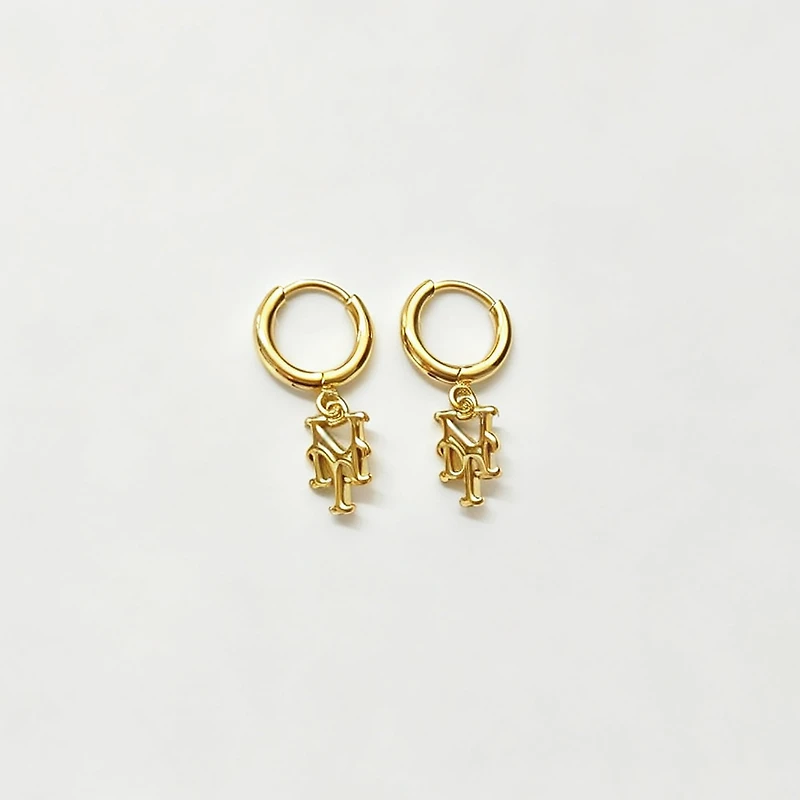 LUV AJ New York Mets Logo Charm Huggie Earrings