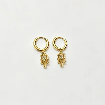 LUV AJ New York Mets Logo Charm Huggie Earrings