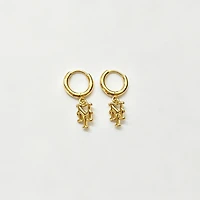 LUV AJ New York Mets Logo Charm Huggie Earrings