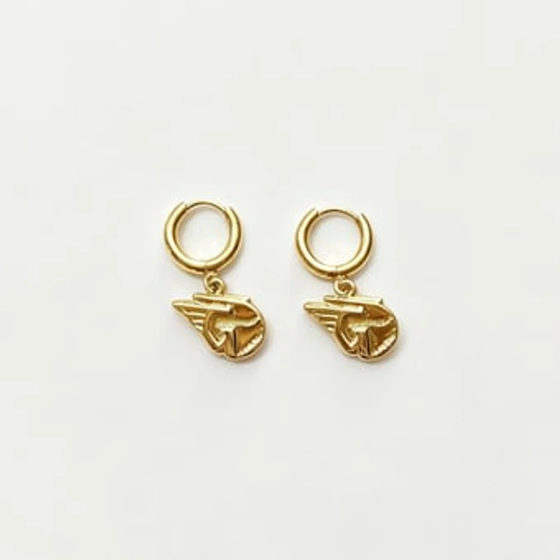 LUV AJ Cleveland Guardians Logo Charm Huggie Earrings