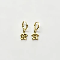 LUV AJ Houston Astros Logo Charm Huggie Earrings