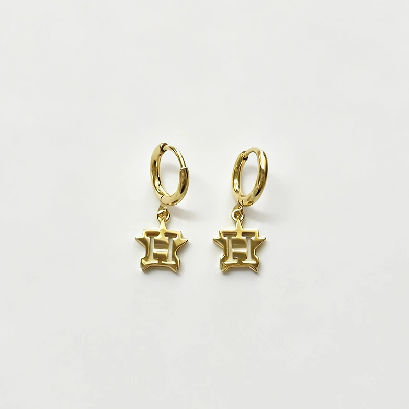 LUV AJ Houston Astros Logo Charm Huggie Earrings