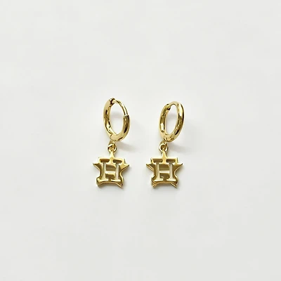 LUV AJ Houston Astros Logo Charm Huggie Earrings
