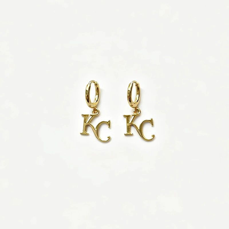 LUV AJ Kansas City Royals Logo Charm Huggie Earrings