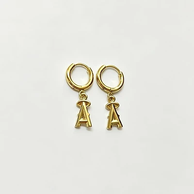 LUV AJ Los Angeles Angels Logo Charm Huggie Earrings