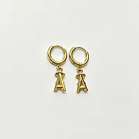 LUV AJ Los Angeles Angels Logo Charm Huggie Earrings