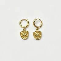 LUV AJ Milwaukee Brewers Logo Charm Huggie Earrings