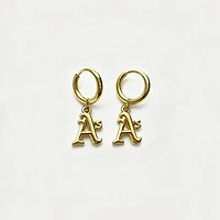 LUV AJ Athletics Logo Charm Huggie Earrings