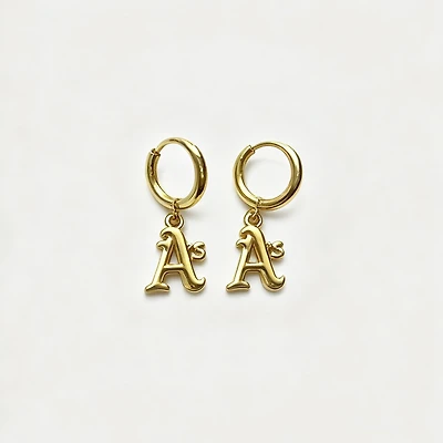 LUV AJ Athletics Logo Charm Huggie Earrings