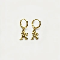 LUV AJ Athletics Logo Charm Huggie Earrings