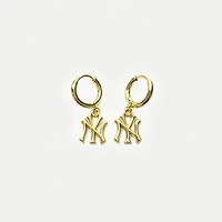 LUV AJ New York Yankees Logo Charm Huggie Earrings