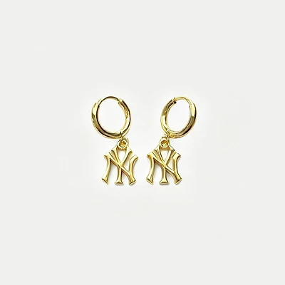 LUV AJ New York Yankees Logo Charm Huggie Earrings