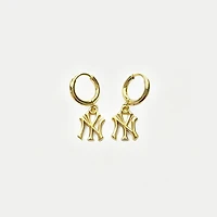 LUV AJ New York Yankees Logo Charm Huggie Earrings