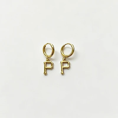 LUV AJ Pittsburgh Pirates Logo Charm Huggie Earrings