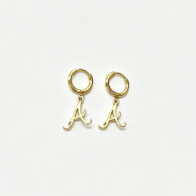 LUV AJ Atlanta Braves Logo Charm Huggie Earrings