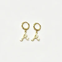 LUV AJ Atlanta Braves Logo Charm Huggie Earrings