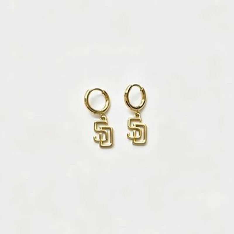 LUV AJ San Diego Padres Logo Charm Huggie Earrings