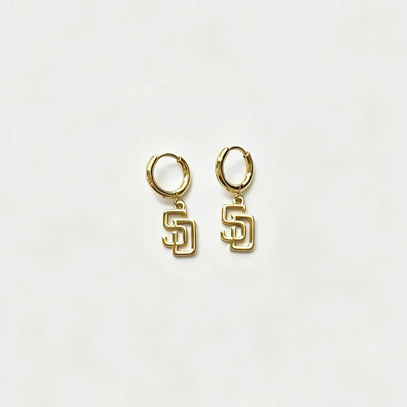 LUV AJ San Diego Padres Logo Charm Huggie Earrings
