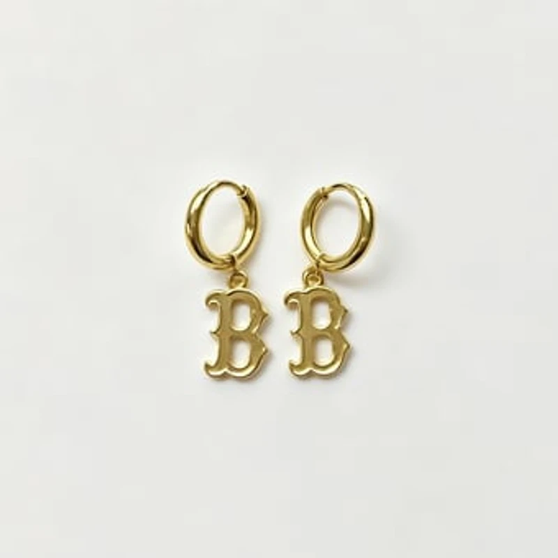 LUV AJ Boston Red Sox Logo Charm Huggie Earrings