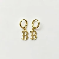 LUV AJ Boston Red Sox Logo Charm Huggie Earrings