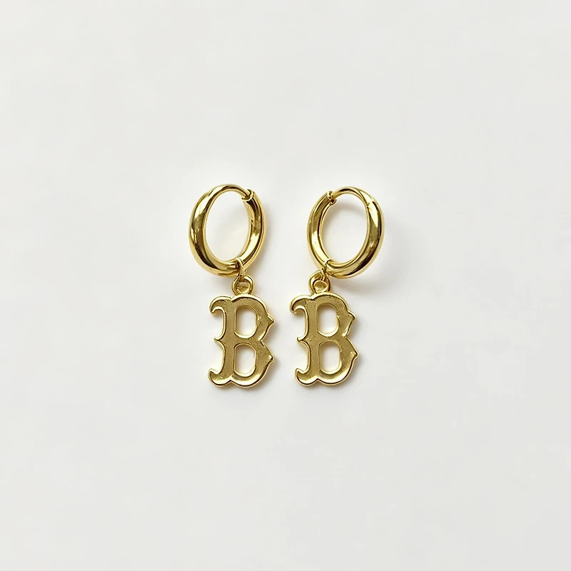 LUV AJ Boston Red Sox Logo Charm Huggie Earrings
