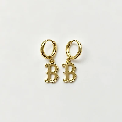 LUV AJ Boston Red Sox Logo Charm Huggie Earrings