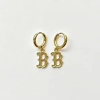 LUV AJ Boston Red Sox Logo Charm Huggie Earrings