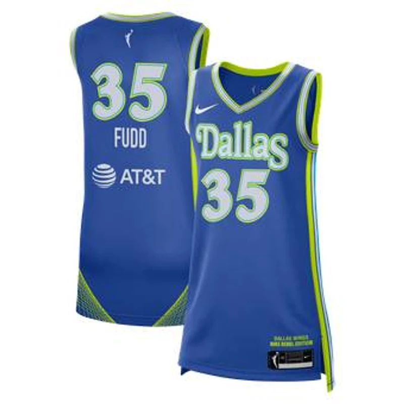Unisex Nike Azzi Fudd Blue Dallas Wings Victory Jersey - Rebel Edition