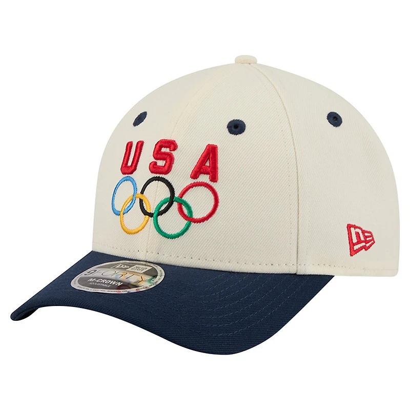 Men's New Era Cream/Navy Team USA 9FORTY M-Crown Adjustable Hat