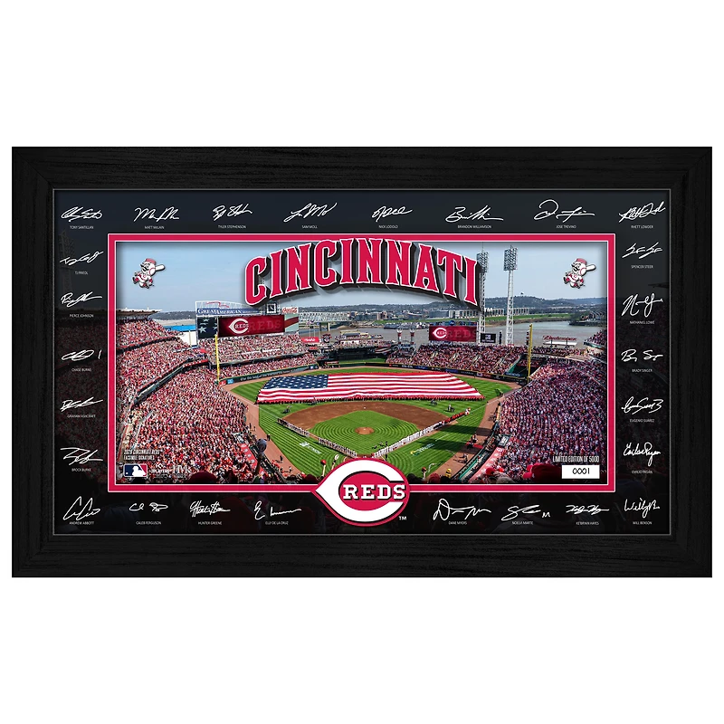 Highland Mint Cincinnati Reds 12" x 20" 2026 Signature Field Photograph - Facsimile Signatures