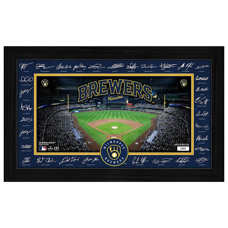 Highland Mint Milwaukee Brewers 12" x 20" 2026 Signature Field Photograph - Facsimile Signatures