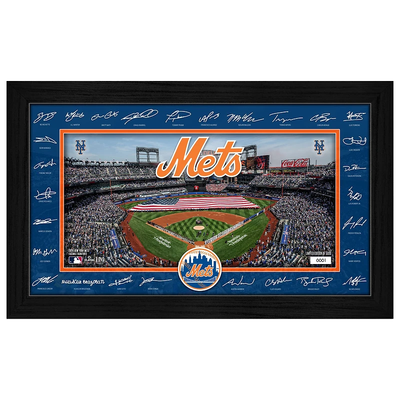 Highland Mint New York Mets 12" x 20" 2026 Signature Field Photograph - Facsimile Signatures