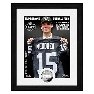 Highland Mint Fernando Mendoza Las Vegas Raiders 2026 NFL Draft 9" x 11" Silver Coin Photo Mint
