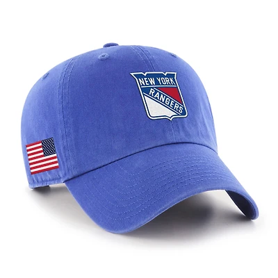 Unisex '47  Blue New York Rangers Heritage Flag Clean Up Adjustable Hat