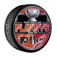 Carolina Hurricanes vs. Philadelphia Flyers Inglasco 2026 Stanley Cup Playoffs Second Round Dueling Match-Up Hockey Puck