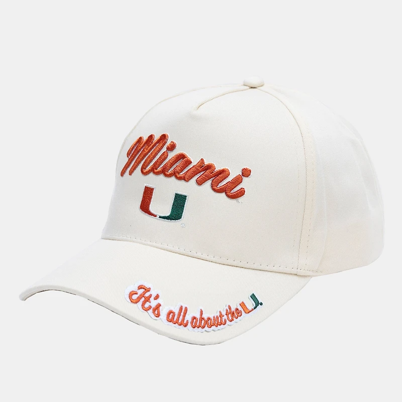 Women's ZooZatz Sand Miami Hurricanes Sweet Spirit A-Frame Adjustable Hat
